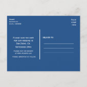 Blue Night Sky String Lights Rett Datum Postkarte (Rückseite)