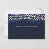 Blue Night Sky String Lights Wedding RSVP Card Karte (Rückseite)