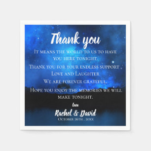 Blue Night Sky Wedding Vielen Dank, dass Napkins N Serviette