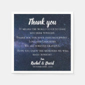 Blue Night Sky Wedding Vielen Dank Nachricht Serviette (Vorderseite)