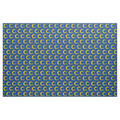 Blue Night Sky Yellow Moon Stars Astronomie Stoff (Yard (91,4 cm))