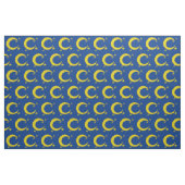 Blue Night Sky Yellow Moon Stars Astronomie Stoff (Fat Quarter (45,7 x 55,9 cm))