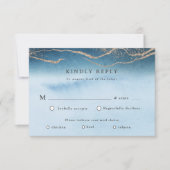 Blue Night Watercolor Landcape UAWG Response Card RSVP Karte (Vorderseite)