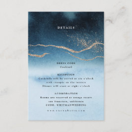 Blue Night Watercolor Landschaft Hochzeitsszenarie Begleitkarte