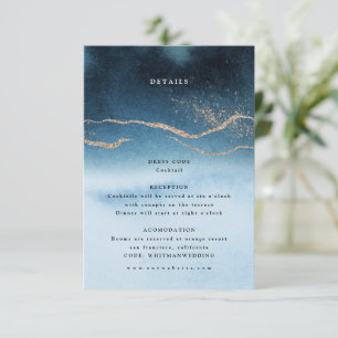 Blue Night Watercolor Landschaft Hochzeitsszenarie Begleitkarte
