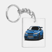 Blue Nissan R34 Skyline Schlüsselanhänger (Vorderseite links)