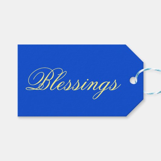 Blue no.2, Blue Gift Tag Geschenkanhänger (Vorderseite (Horizontal))