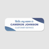 Blue No Logo Name und Name des Mitarbeiters Namensschild (Vorderseite)