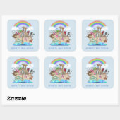 Blue Noah's Ark Baby Shower Sticker (Blatt)