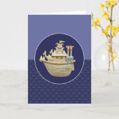 Blue Noah's Ark Grußkarte Karte (Gelbe Blume)