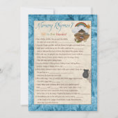 Blue Noah's Ark Kinderzimmer Rhyme Baby Shower Gam Einladung (Vorderseite)