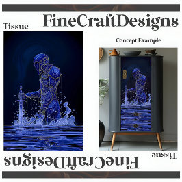 Blue Noble Ritter mit Schwert Decoupage Verlassen  Seidenpapier