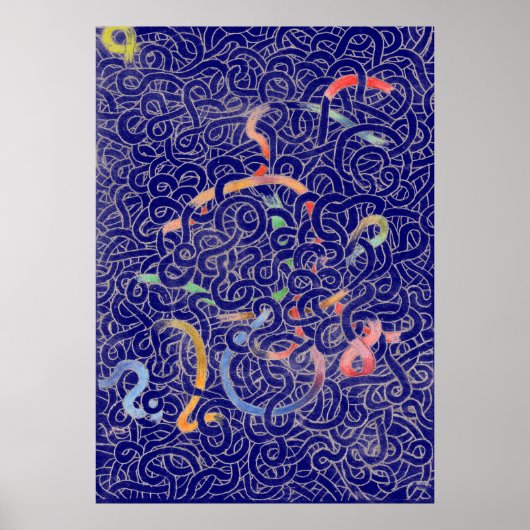 Blue Noodle Doodle Poster (Vorne)
