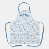 Blue Noodle Doodles Pasta Koch Erwachsene Schürze (Vorderseite)