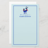 Blue Nordic Christmas Reindeer Pair Briefpapier (Vorne/Hinten)