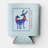 Blue Nordic Christmas Reindeer Pair Dosenkühler (Vorderseite)