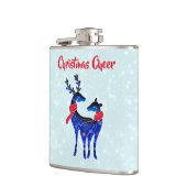 Blue Nordic Christmas Reindeer Pair Flachmann (Links)