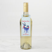 Blue Nordic Christmas Reindeer Pair Flaschenanhänger (Auf Flasche)