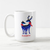 Blue Nordic Christmas Reindeer Pair Kaffeetasse (Links)