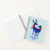 Blue Nordic Christmas Reindeer Pair Notizblock (Innenseite)