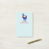 Blue Nordic Christmas Reindeer Pair Post-it Klebezettel (Auf Schreibtisch)