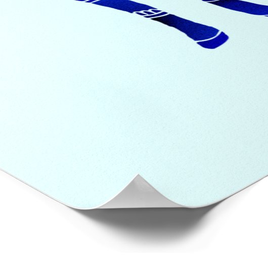 Blue Nordic Christmas Reindeer Pair Poster (Ecke)