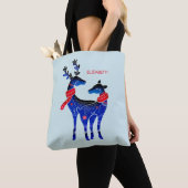 Blue Nordic Christmas Reindeer Pair Tasche (Von Nahem)