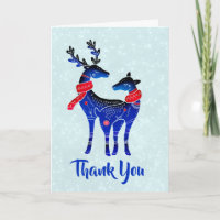 Blue Nordic Christmas Reindeer Pair Vielen Dank