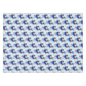 Blue Nordic Christmas Rentier Pair Pattern Tischdecke (Vorderseite (Horizontal))