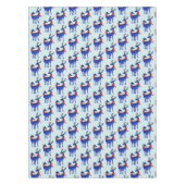 Blue Nordic Christmas Rentier Pair Pattern Tischdecke (Vorderseite)