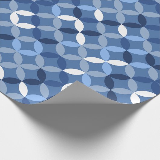 Blue Nordic Style Bindedesign cool Geschenkpapier (Ecke)