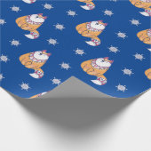 Blue Nordic Style Christmas Fox Geschenkpapier (Ecke)