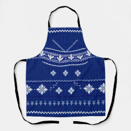 Blue Norwegian Knit, Apron Schürze