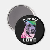 Blue Nose Pitbull Liebe Pop Art Style Coole Pit Magnet (Vorderseite/Rückseite)