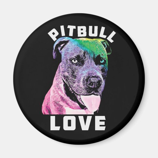 Blue Nose Pitbull Liebe Pop Art Style Coole Pit Magnet (Vorne)