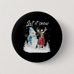 Blue Nose Pitbull Santa Dog Weihnachtsschneemann X Button
