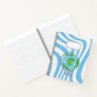 Blue Notebook "Die Welt ist Ihr Klassenzimmer" Notizblock