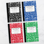 Blue Notebook Lehrer Funny Save the Date Hochzeit Einladung