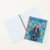 Blue Notebook with Kazakh Girl Illustration Notizblock (Innenseite)