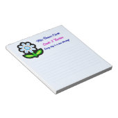 Blue Notepad mit Blue Blume Notizblock (angewinkelt)
