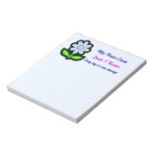 Blue Notepad mit Blue Blume Notizblock (Rotiert)