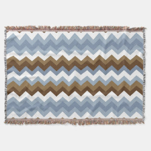 Blue-Nuetral Zig Zag Blanket Decke