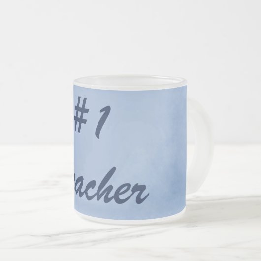 Blue Number 1 Lehrer Mattglastasse (VorderseiteRechts)