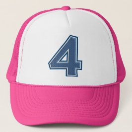 Blue Number 4 Truckerkappe