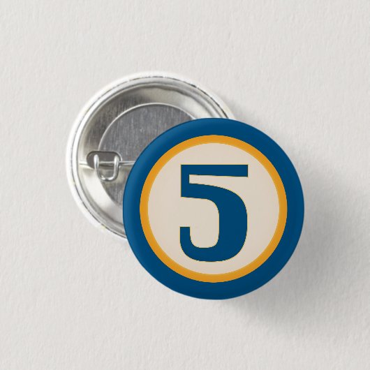 Blue Number 5 Button (Vorne & Hinten)