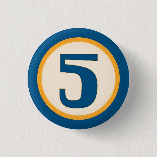Blue Number 5 Button (Vorderseite)