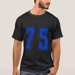 Blue Number 75 Team Junior Sports Numbered Uniform T-Shirt