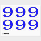 Blue Number 9 tile Sticker (Blatt)