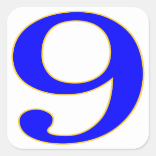 Blue Number 9 tile Sticker