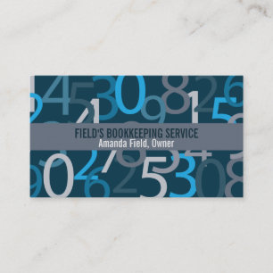 Blue Number Bookbook Business Card Visitenkarte